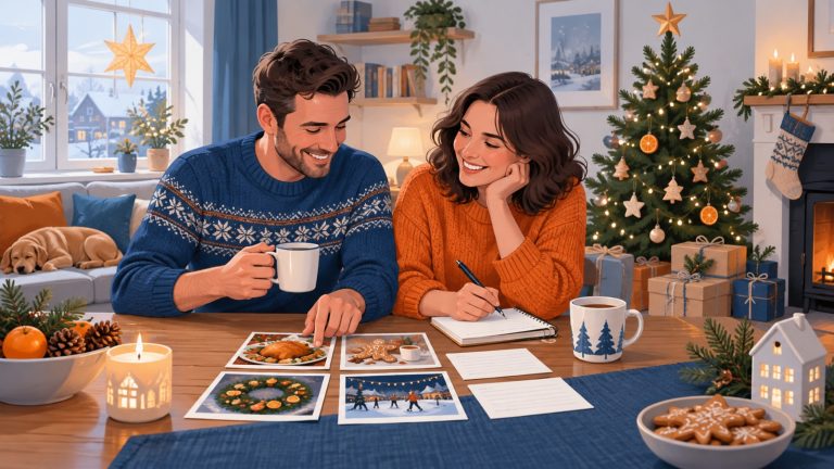 Family enjoying Christmas while following a budget