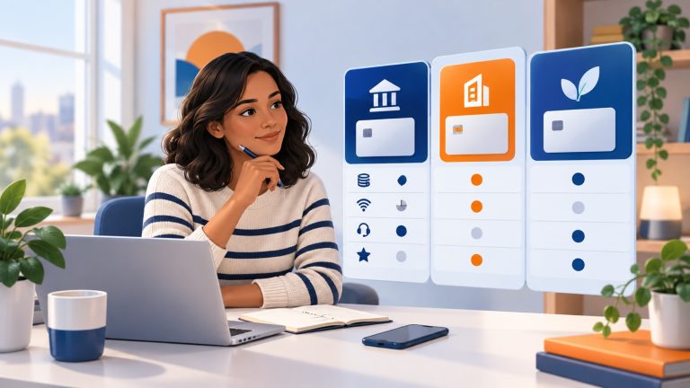 Customer comparing features of different bank accounts