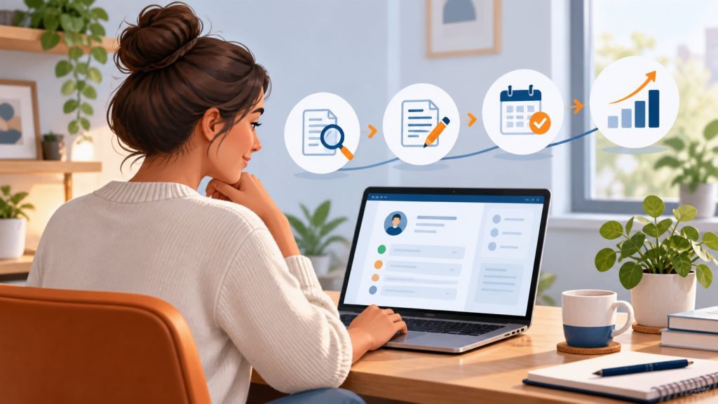 Person taking practical steps to improve their UK credit score